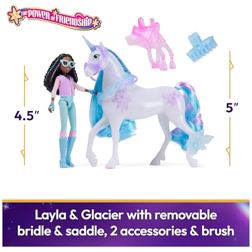 Unicorn Academy Layla Glacier Power of Friendship Set Easter Gifts Idea Dolls Unicorn Toys Includes Translucent Saddle 2 Power Accessories - Image 5