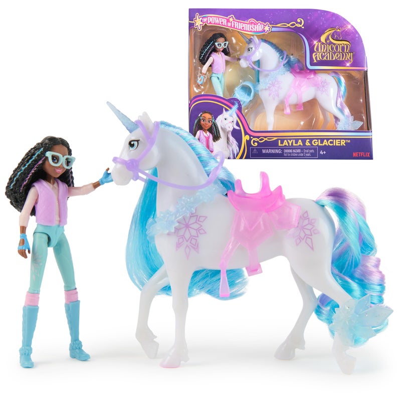 Unicorn Academy Layla Glacier Power of Friendship Set Easter Gifts Idea Dolls Unicorn Toys Includes Translucent Saddle 2 Power Accessories - Image 3