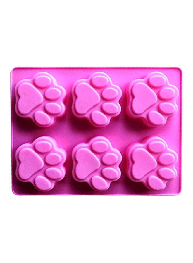 Sharpdo 6-Cavity Cat Paw Print Bakeware Mould Pink 18.5x14cm - Image 1