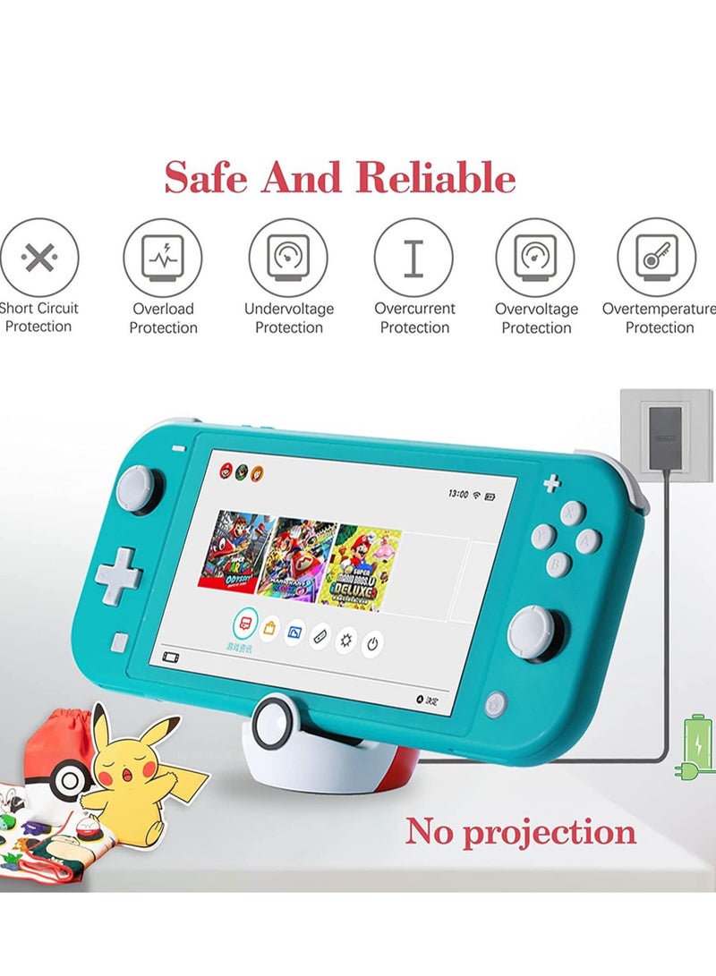 Charging Stand Compatible With Switch And Switch Lite/Switch OLED, Type-C Port Charge Dock Station No Projection, Mini Compact Portable White & Red - Image 3