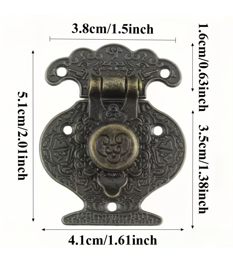 Vintage Bronze Suitcase Locks with Screws 6pcs for Jewelry Boxes Wooden Chests - Image 3