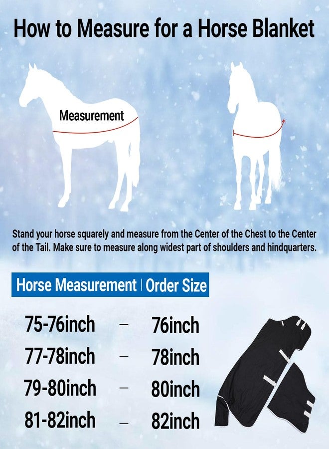 Yeyeplum Turnout Horse Blankets Winter for Real Horses Waterproof Breathable Snow Proof Heavy Blankets 200g Fill Sheet Tear & Rip Resistant Outer Layer Adjustable Straps (75 Size) - Image 4