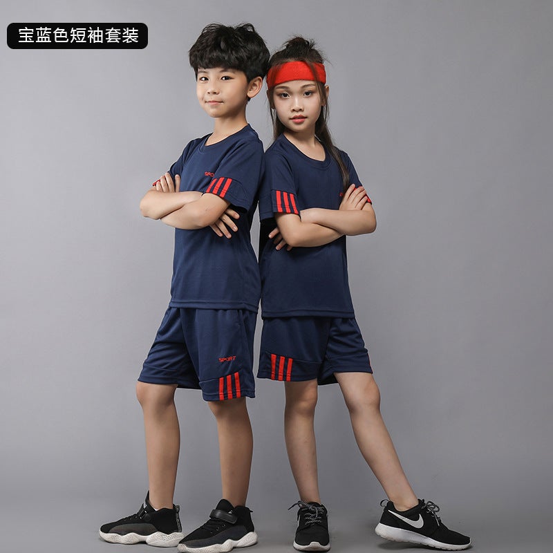 Generic Kids Badminton Set Boys Girls Sports Outfit Royal blue short sleeve suit