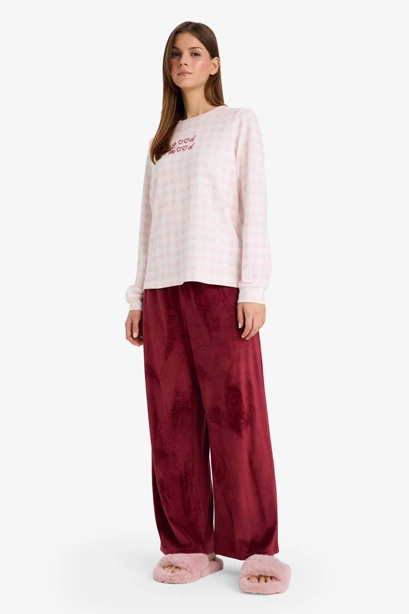 ديفاكتو Regular Fit Velour Pajama Pants