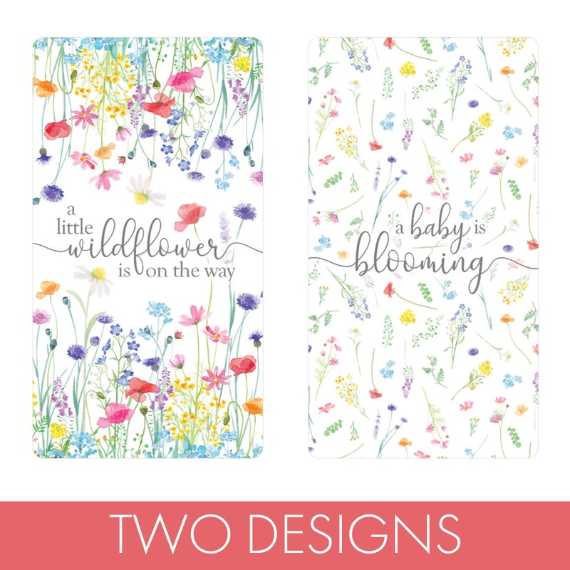 DISTINCTIVS Little Wildflower Baby Shower Mini Chocolate Candy Bar Wrappers, Baby in Bloom She's a Wildflower - 42 Count, Spring and Summer It's a Girl - Image 5