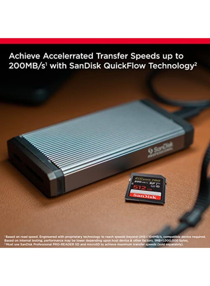 بطاقة Extreme PRO SDXC سعة 512 جيجابايت + RescuePRO Deluxe، بسرعة تصل إلى 200 ميجابايت/ثانية، UHS I، Class 10، U3، V30 SDSDXXD 512G GN4IN 512 جيجابايت - Image 2