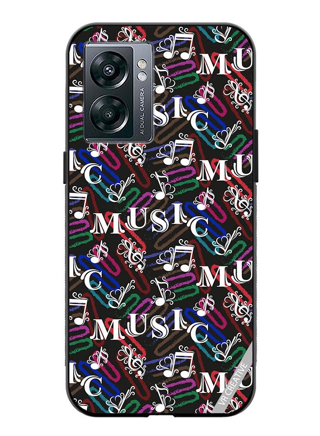 VR CREATIVE غطاء حماية لهاتف OnePlus Nord N300 بتصميم نمط موسيقي متعدد الألوان - Image 1