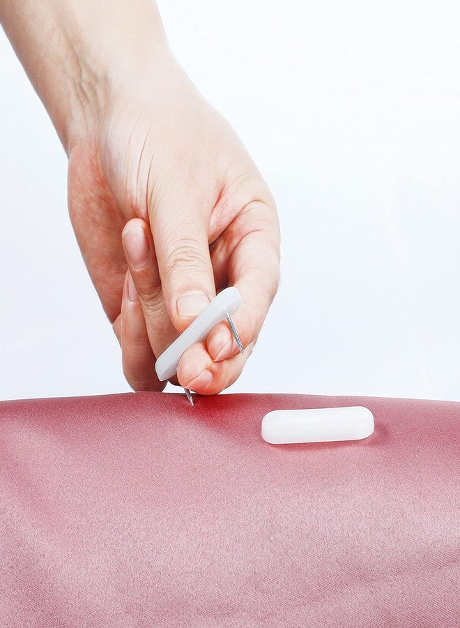 Jetec Plastic Head Double Pins Bed Skirt Holding Pins White Furniture Chair Leg Brooch Glide Nails Holding Brooch for Slipcovers and Bedskirts(15 Pieces) - Image 3