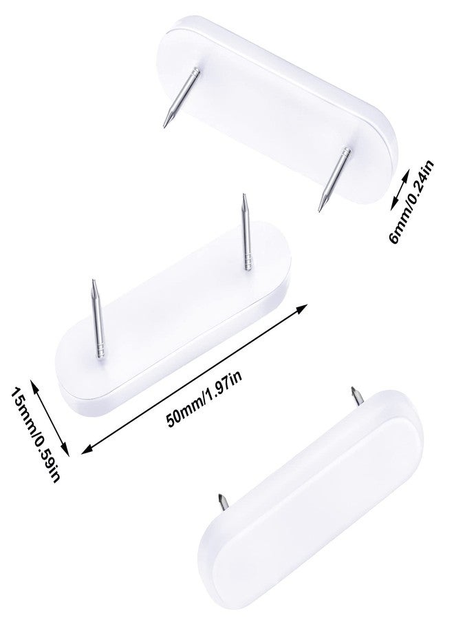 Jetec Plastic Head Double Pins Bed Skirt Holding Pins White Furniture Chair Leg Brooch Glide Nails Holding Brooch for Slipcovers and Bedskirts(15 Pieces) - Image 2