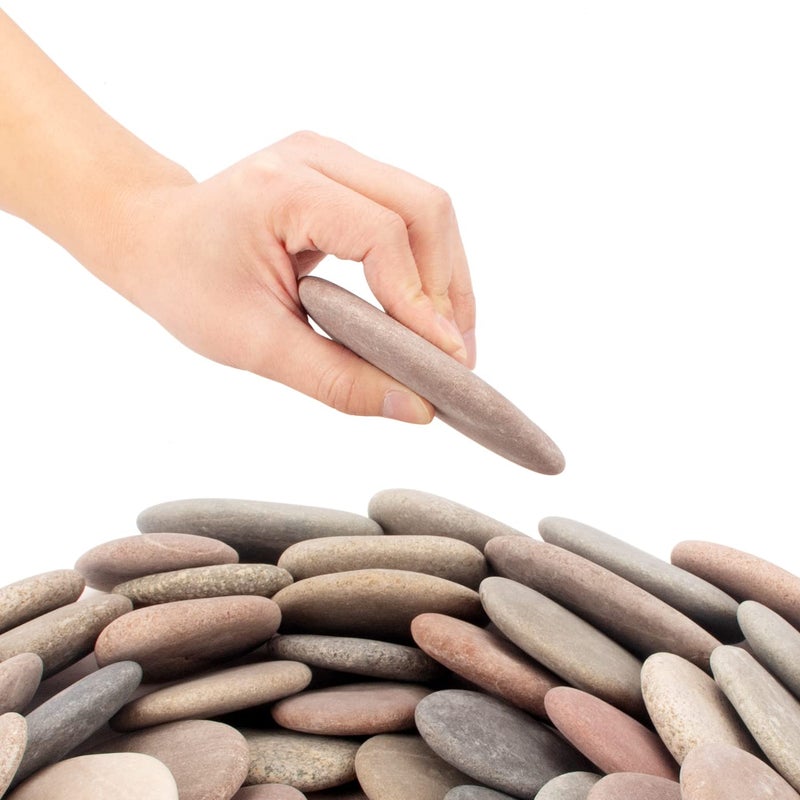 CFKJ [About 30 PCS - 35 PCS](18 Pounds) Painting Rocks,3"-4.8" River Rocks,Flat Rocks,Painting Stones,Naturally Stones,Arts Rocks,Craft Rocks,DIY Rocks - Image 4