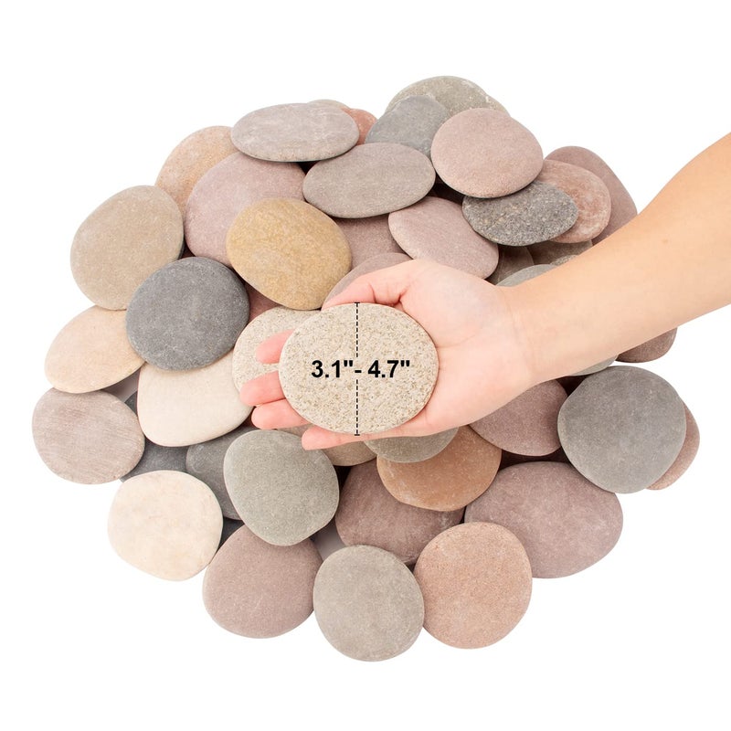 CFKJ [About 30 PCS - 35 PCS](18 Pounds) Painting Rocks,3"-4.8" River Rocks,Flat Rocks,Painting Stones,Naturally Stones,Arts Rocks,Craft Rocks,DIY Rocks - Image 3