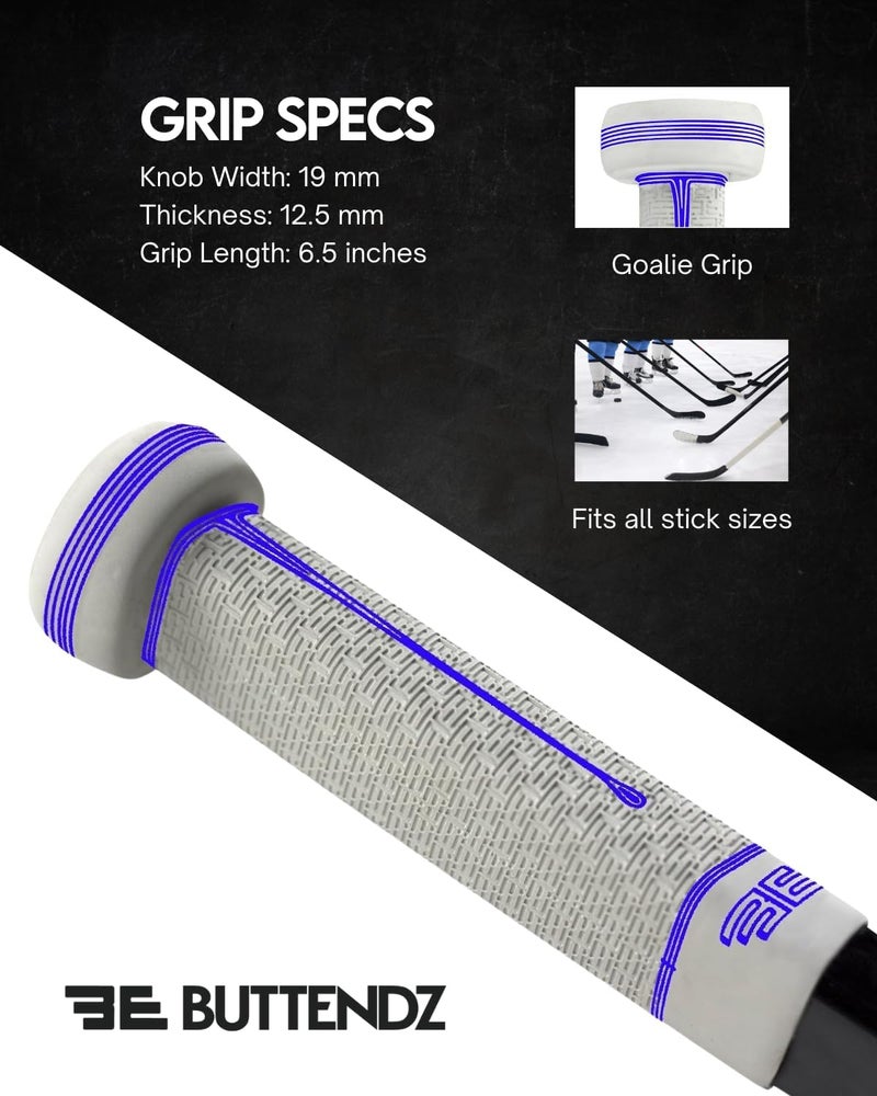 Buttendz Sentry Goalie Hockey Stick Replacement Grip - Precision Control for Goalies with Oversized Knob, Enhanced Tiling Texture, and Premium Hockey Grip - Image 2