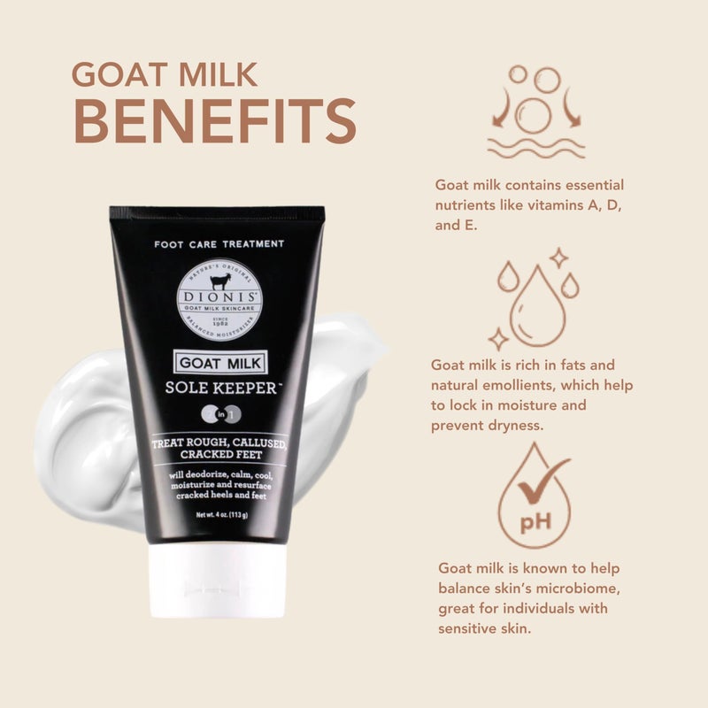 Dionis Goat Milk Skincare Footcare Lotion (2 In 1 Sole Keeper), Moisturize Dry Cracked Feet, Smooth and Hydrated Feet, Dermatologist Tested - Image 2