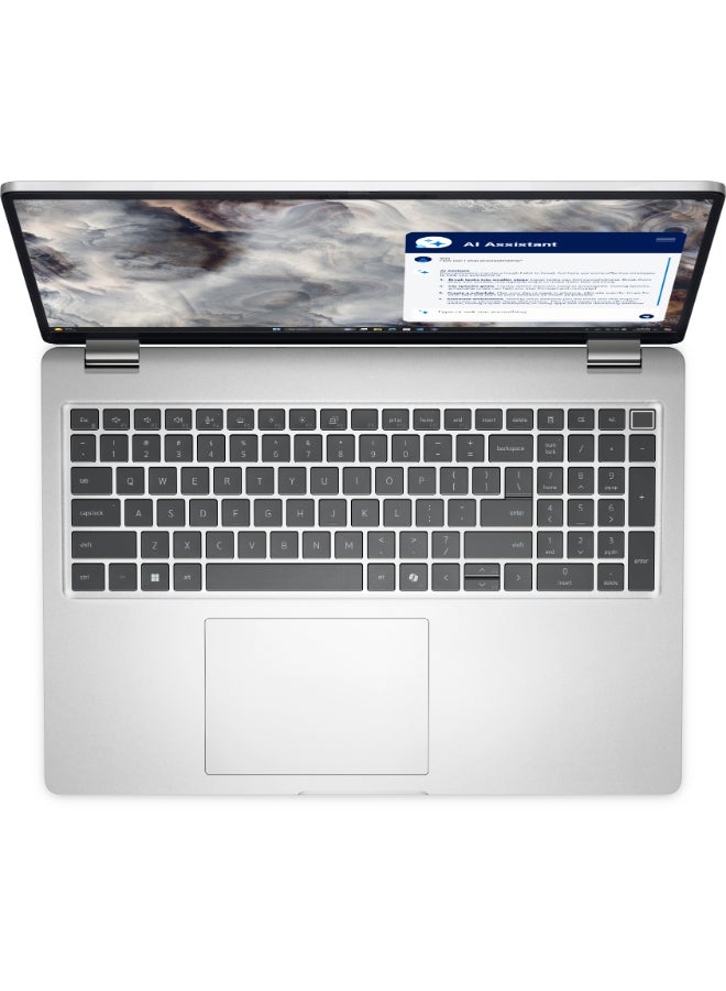 ديل Pro 16 Plus DB16250 Laptop With 16 Inch Full HD (1920x1080) Display,  Intel Core Ultra 7-258V Processor/32GB RAM DDR5/1TB SSD/Intel Graphics/Windows 11 Pro/ English/Arabic Platinum silver - Image 3