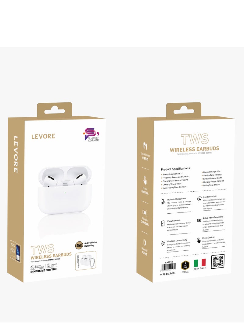 LEVORE Levore Airplus Pro Bluetooth Earbuds Wireless Charging NC| White  - Image 5