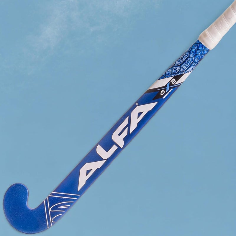 ALFA عصا هوكي مركبة AX2 مع حقيبة عصا وكرة مجوفة (انحناء ملعقة) (37 بوصة، أزرق لامع) - Image 2