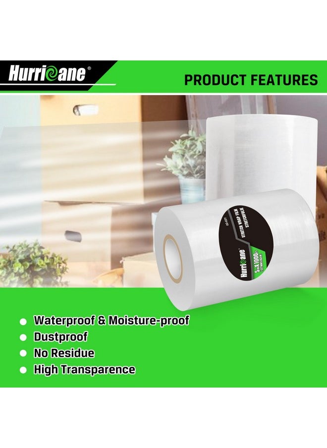 Hurricane Stretch Wrap Film Refill Rolls Clear Stretch Wrap Refill Roll 2 Pack 80 Gauge Thick 5 Inch 1000 Ft Clear Plastic Pallet Shrink Film Stretch Plastic Wrap For Packing Moving Storage  - Image 4