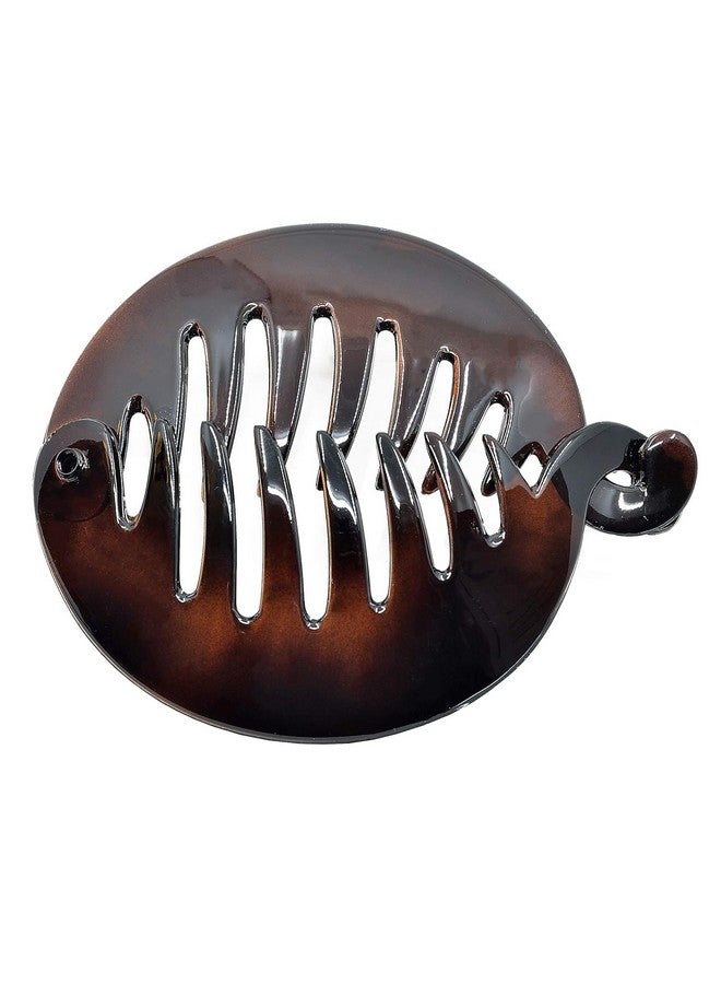 Camila Paris CP2428 3.25 inch French Banana Clip Hair Comb, Round Girls Ponytail Holder Interlocking Banana Combs For Volume Thick Hair. Fashion Styling Hair Accessories for Women, Made in France - Image 1