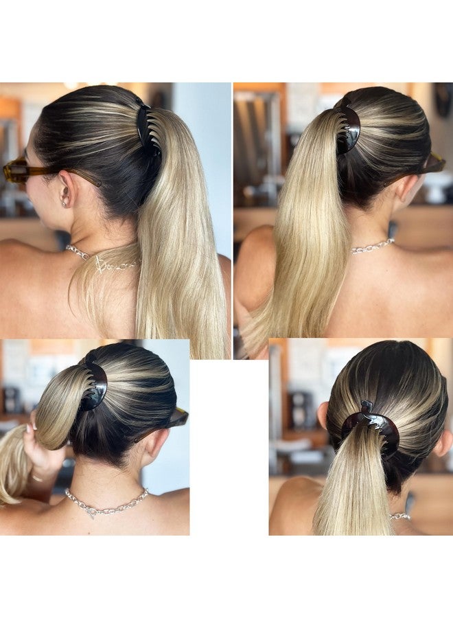 Camila Paris CP2428 3.25 inch French Banana Clip Hair Comb, Round Girls Ponytail Holder Interlocking Banana Combs For Volume Thick Hair. Fashion Styling Hair Accessories for Women, Made in France - Image 2