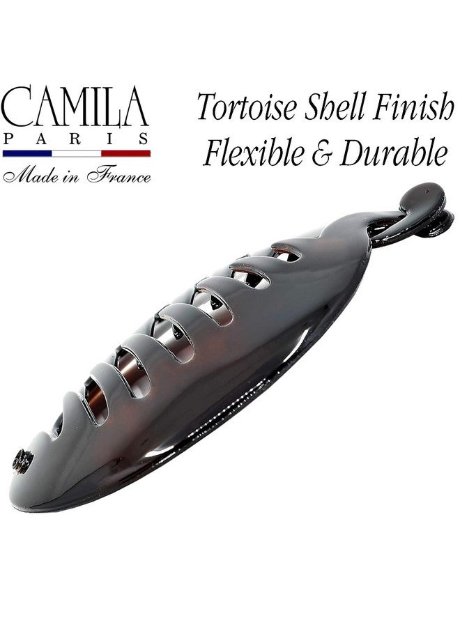 Camila Paris CP2428 3.25 inch French Banana Clip Hair Comb, Round Girls Ponytail Holder Interlocking Banana Combs For Volume Thick Hair. Fashion Styling Hair Accessories for Women, Made in France - Image 5