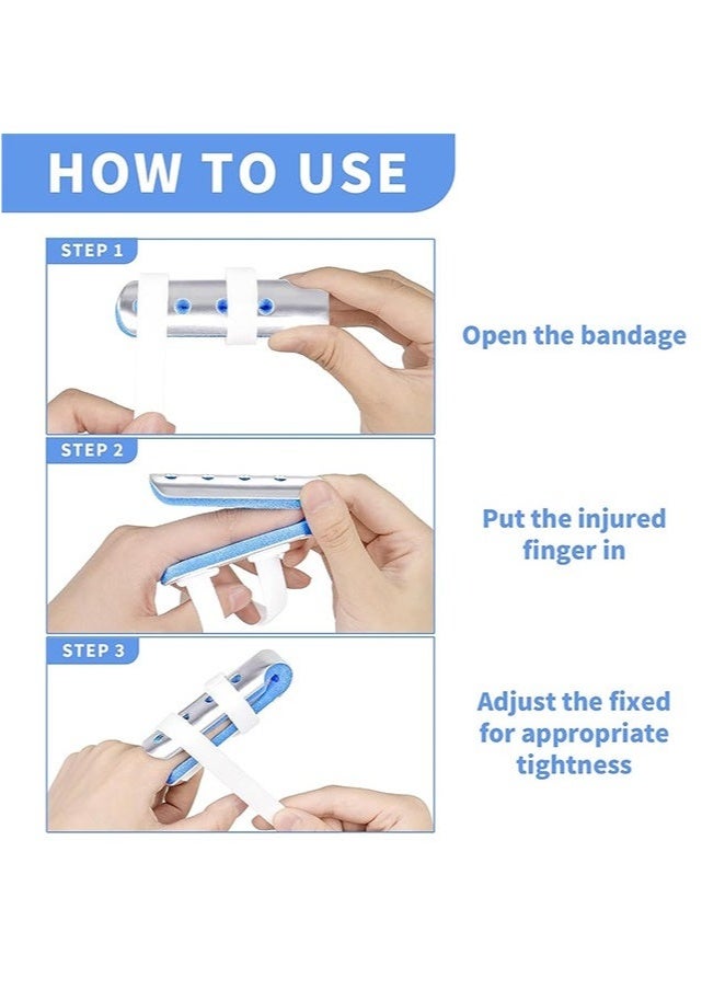 3-Piece Finger Splint, Metal Finger Support Brace for Broken Fingers Straightening Arthritis (3 Size) - Image 5
