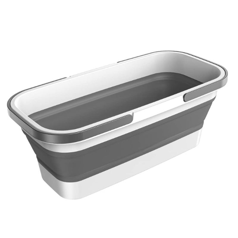BOTIST Collapsible Plastic Bucket with Wheels 12L for House Cleaning Camping and RV MultiPurpose Rectangular Handy Basket for Cleaning Mop Lightweight and Portable