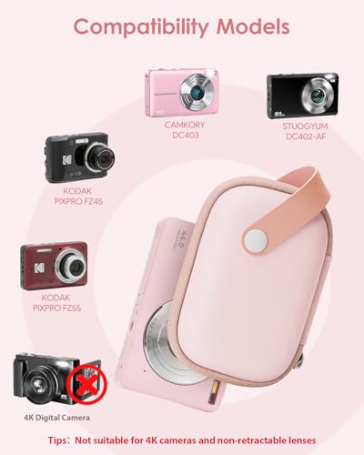 SQERO Digital Camera Case for CAMKORY DC403 FHD 1080P/ KODAK PIXPRO FZ55/ FZ45/ STUOGYUM DC402-AF, SD Card Storage Travel Carrying Cute Case Bag Small - Image 2
