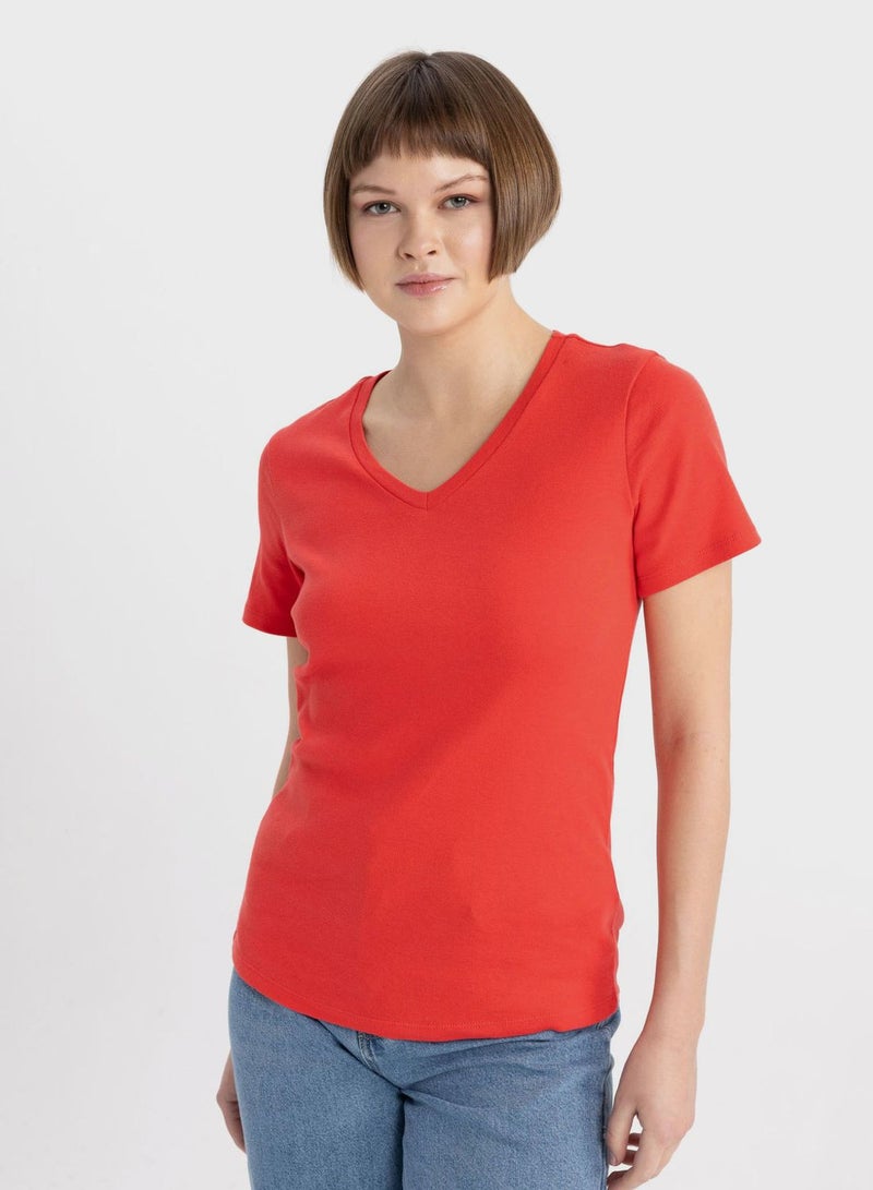 DeFacto Woman Slim Fit Short Sleeve T-Shirt  - Image 1