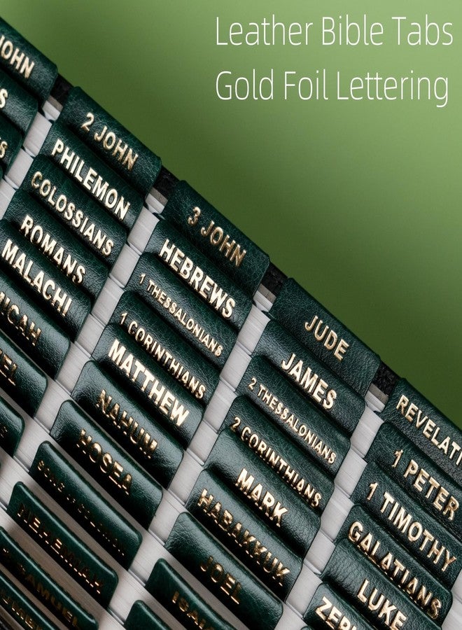 UPAFEXXI-Leather Bible Tabs, Bible Tabs for Women and Men(Gold Foil Lettering) Large Print Stickers, Easy to Read and Apply, 80 Chapters Labels for Easy Navigation(Dark Green) - Image 2