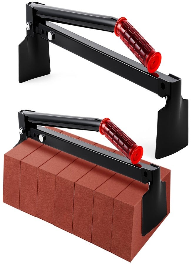 Lothee 2 Pack Brick Tongs Adjustable Heavy Duty Bricks Lifting Tools with Plastic Handle Paver Tools, Carry 6 to 10 Bricks - Image 1