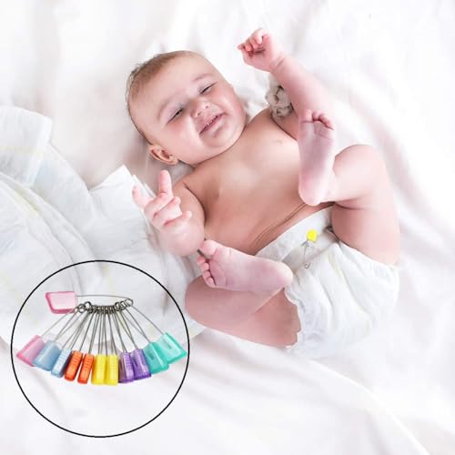 VAMA Fashions Multicolor Colorful Plastic Double Lock Large Saree Safety Pin Women Kids Cloth Diaper Pins for Baby Safe - Image 2