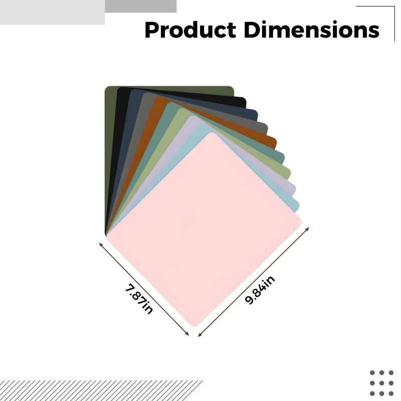 10 Pack Dark Gray PU Leather Desk Pads 7.9x9.8 Inch Anti Slip Waterproof for Home Office - Image 4
