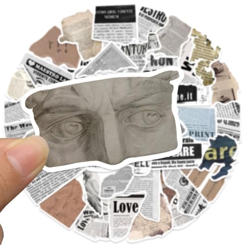 ZJSXINDI Stickers Aesthetic Waterproof Laptop Stickers Decals for Water Bottle Vintage Scrapbook Stickers for Journals Supplies Journal Planners (Newsprint 2) - Image 3