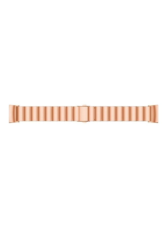 NIBEMINENT Three Beads Slingshot Buckle Solid Stainless Steel Wrist Strap For Fitbit Charge 4 Rose Gold - Image 4
