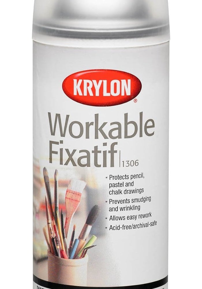 KRYLON بخاخ كرايلون فكساتيف القابل للعمل - 11 أونصة لمسة نهائية غير لامعة لحماية الفن - Image 1