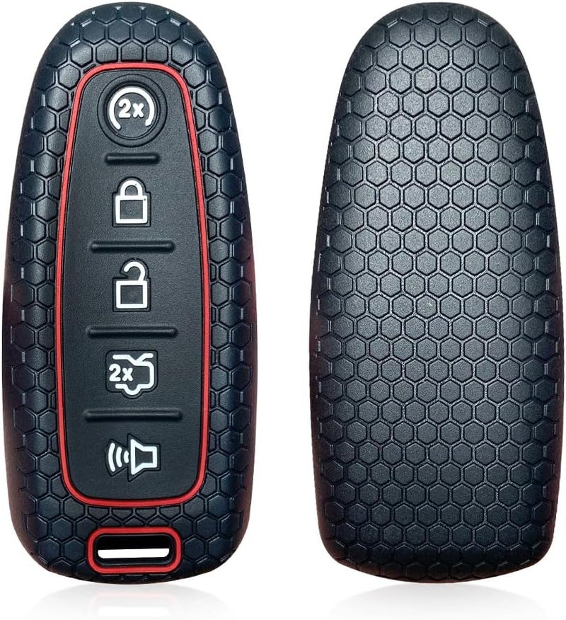 7Cylinder TPU Key Fob Cover Compatible with Ford Models - 2 Pcs, Black - Image 3