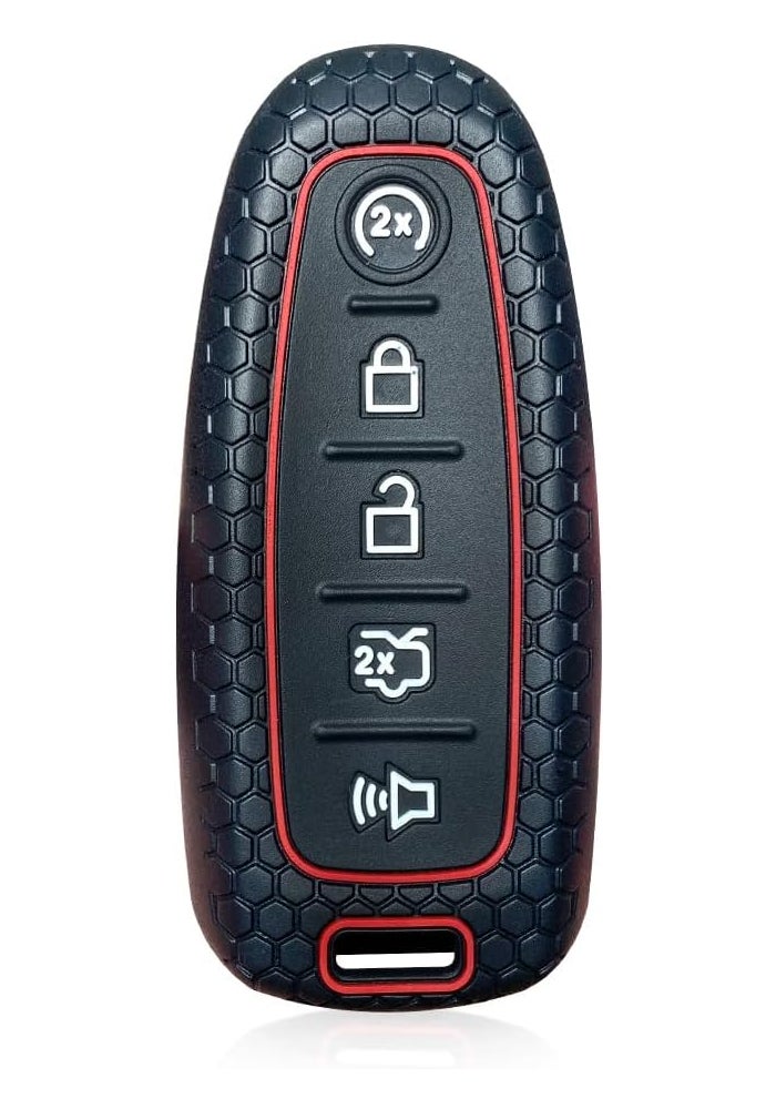 7Cylinder TPU Key Fob Cover Compatible with Ford Models - 2 Pcs, Black - Image 2