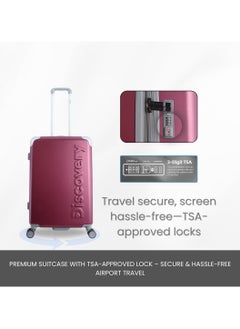 Discovery Discovery Focus ABS Hardside Checked Travel Luggage, Durable Lightweight 4 Double Wheel Expandable Trolley Bag, Extra Secure Combination Lock, 24" Suitcase, Check-In Medium Trolley - Purple.  - Image 5