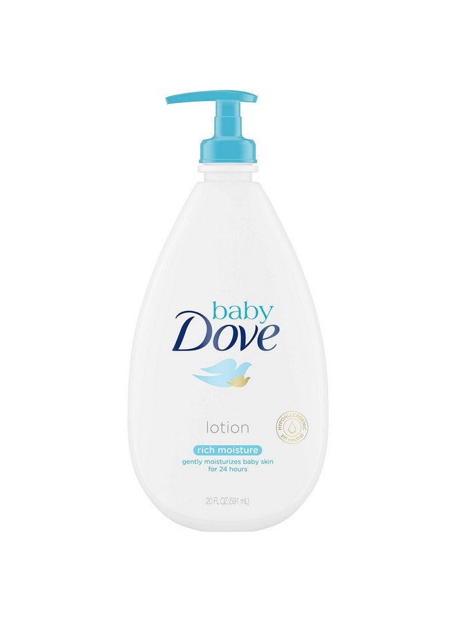 بيبي دوف لوشن الجسم للعناية بالبشرة الحساسة من بيبي دوف لترطيب البشرة الرقيقة للطفل مع مرطب يدوم 24 ساعة، 20 أونصة سائلة (قد تختلف العبوة) - Image 1