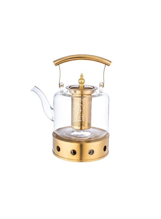 اباريك الصفا براد شاي قزاز 1000مل مع قاعده ذهبي - Image 1