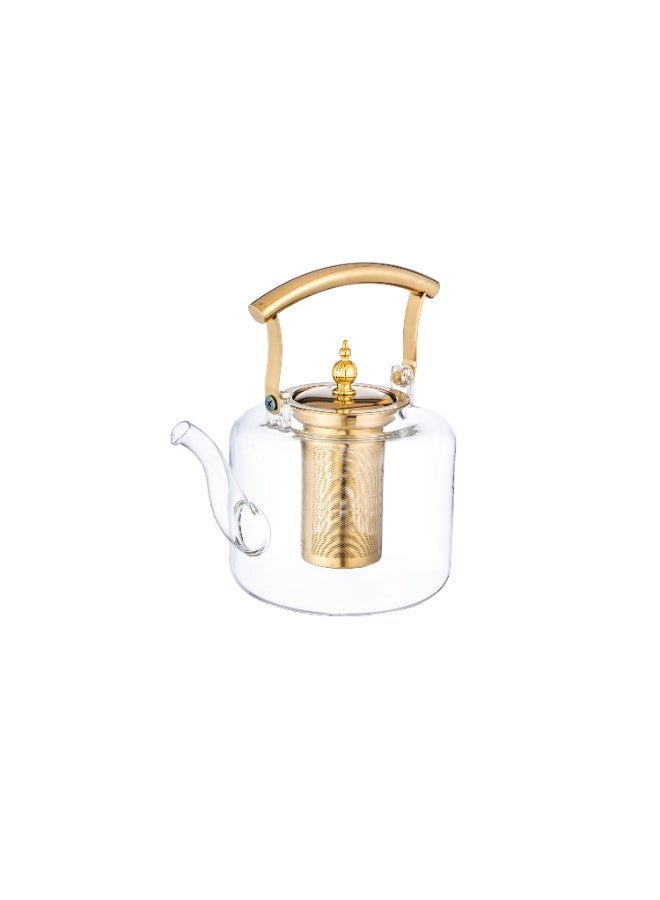 اباريك الصفا براد شاي قزاز 1000مل مع قاعده ذهبي - Image 2