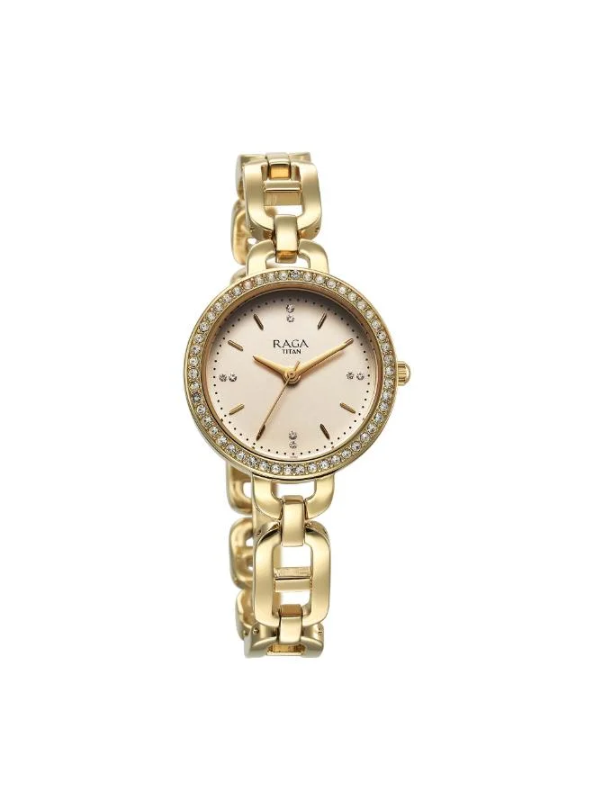تيتان Women Analog Display Watch With Gold Stainless Steel Strap - 95305YM01