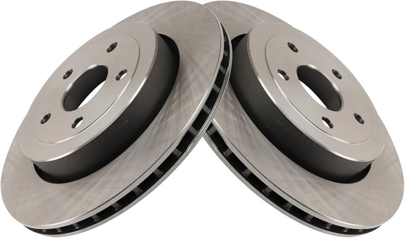 TRQ Rear Brake Rotor Set Vented Compatible with 2006-2010 Jeep Grand Cherokee - Image 2