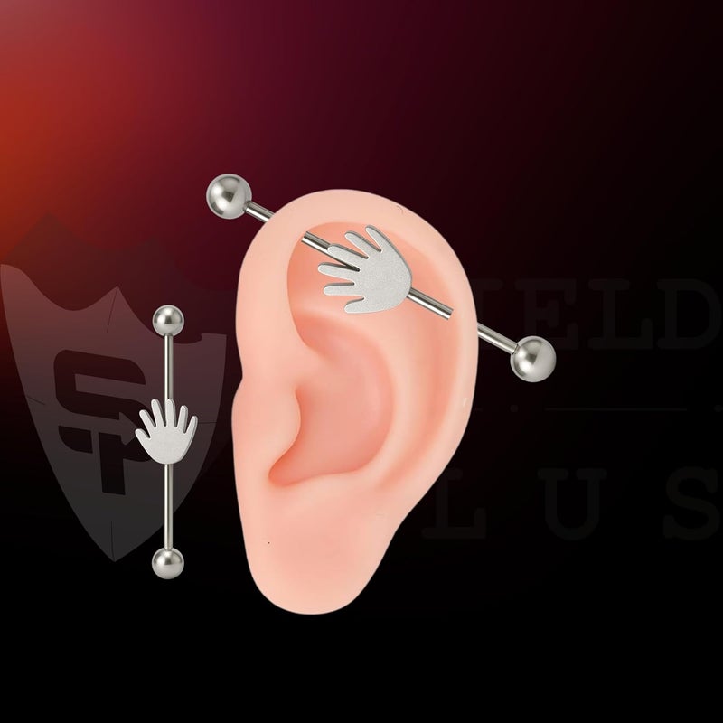SHIELD PLUS 316L Industrial Ear Piercing Barbell 14G Surgical Steel 38 mm Unisex Cartilage Jewelry (1 Piece) - Image 2