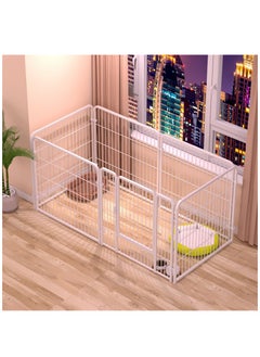 Dog Playpen Foldable 6 Panels Dog Pen 80cm Height Pet Enclosure Dog Fence Outdoor with Lockable Door for Medium/Small Dogs,Puppy Playpen,RV,Camping Pet Fence,White