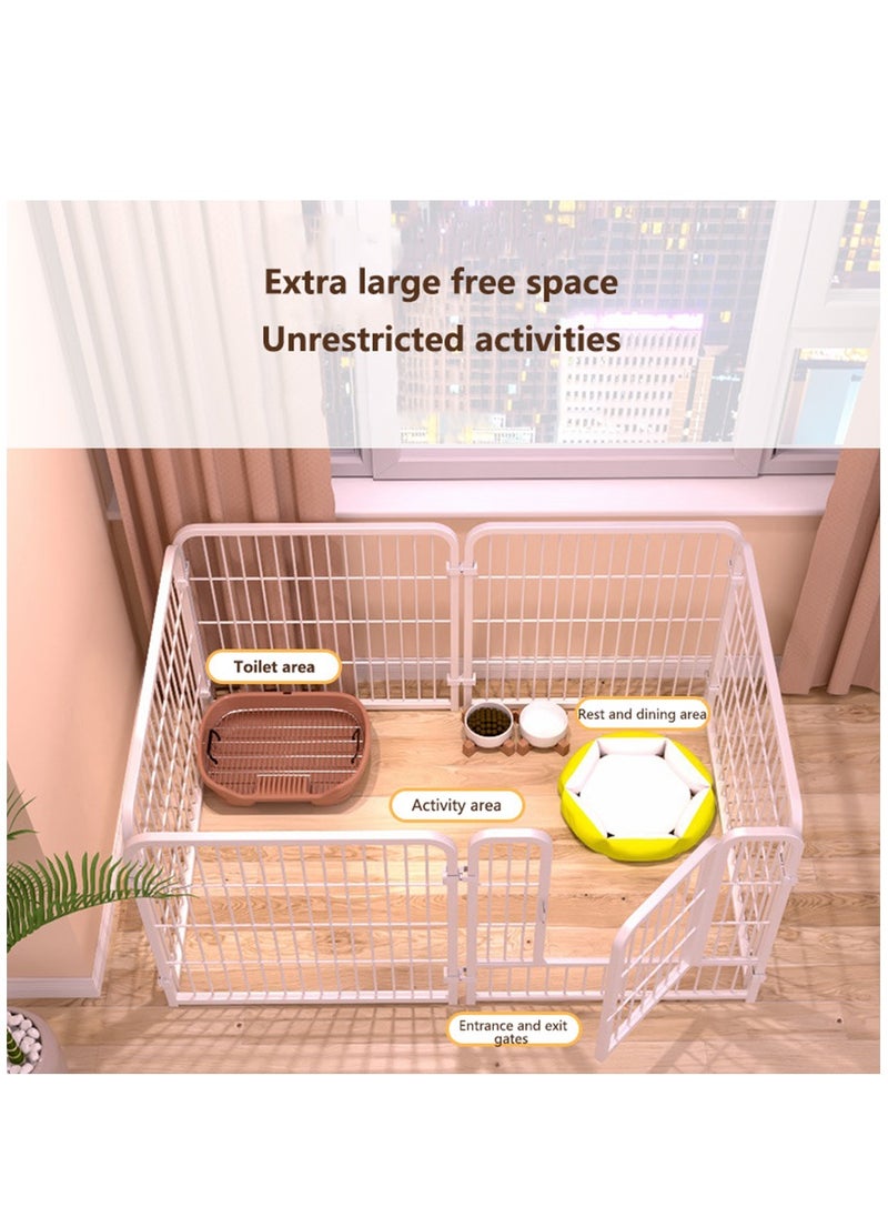 Arabest - Dog Playpen Foldable 6 Panels Dog Pen 80cm Height Pet Enclosure Dog Fence Outdoor with Lockable Door for Medium/Small Dogs,Puppy Playpen,RV,Camping Pet Fence,White - Image 1