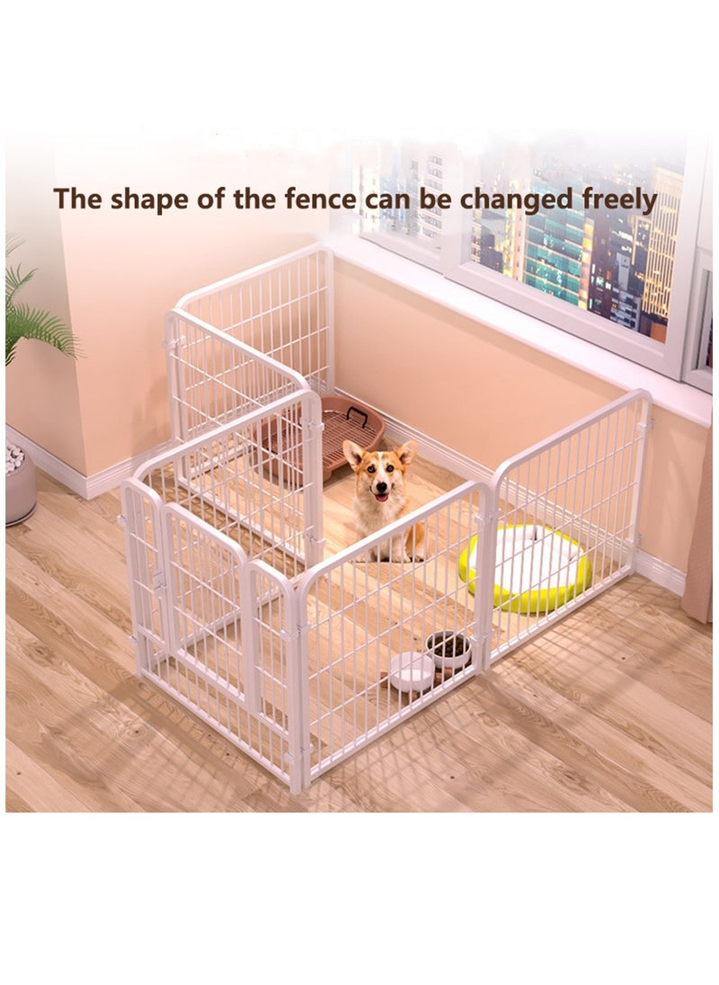 Arabest - Dog Playpen Foldable 6 Panels Dog Pen 80cm Height Pet Enclosure Dog Fence Outdoor with Lockable Door for Medium/Small Dogs,Puppy Playpen,RV,Camping Pet Fence,White - Image 1