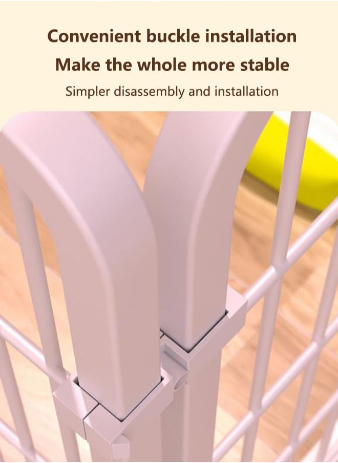Arabest - Dog Playpen Foldable 6 Panels Dog Pen 80cm Height Pet Enclosure Dog Fence Outdoor with Lockable Door for Medium/Small Dogs,Puppy Playpen,RV,Camping Pet Fence,White - Image 1