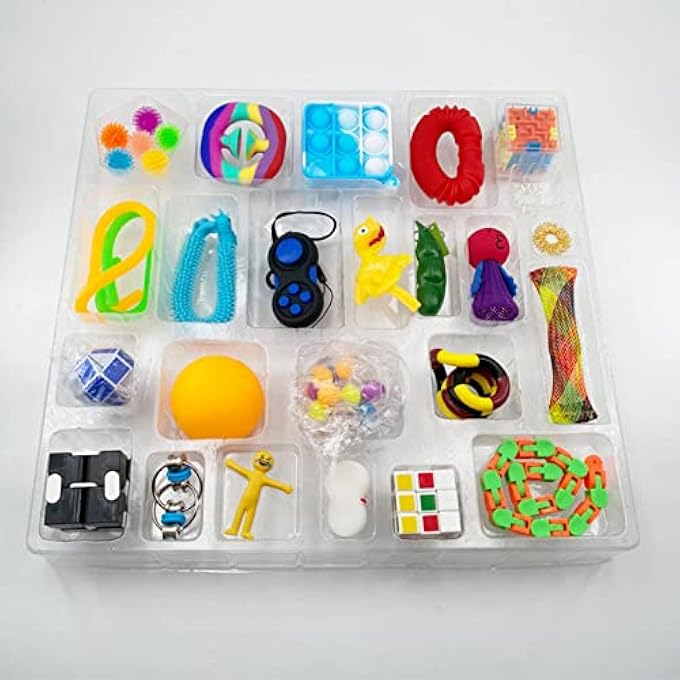 N.C NC Decompression toy set vent decompression children's toys anxiety relief cube bean noodles Rainbow Ball - Image 1