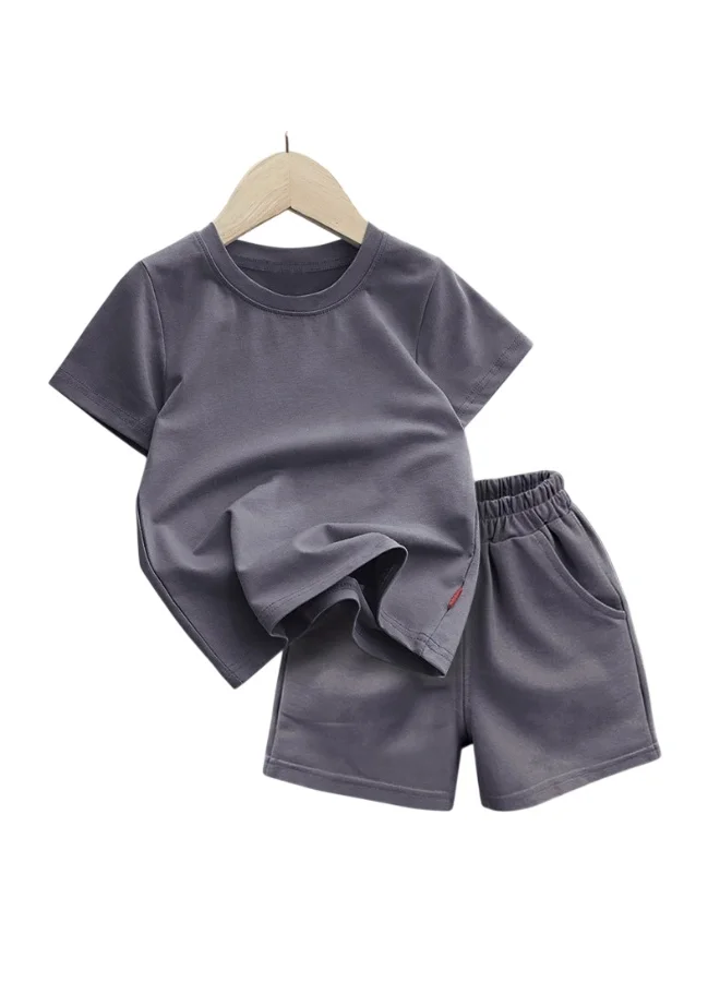 بيداني Girl Lounge Set T-Shirt & Shorts-Grey